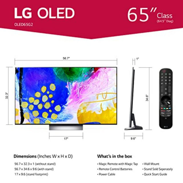 [해외직구] LG OLED 65인치 OLED65G2PUA 4K 2022 신제품(관부가세 포함)