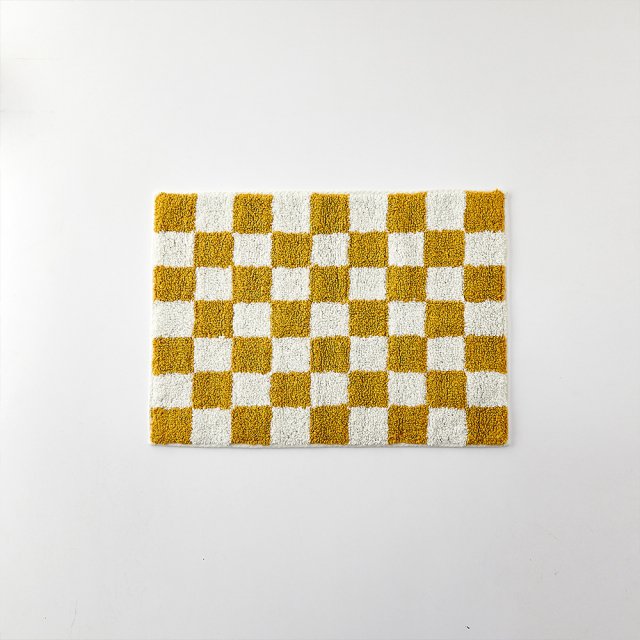 체스 루프 면 매트 45X65 옐로우
