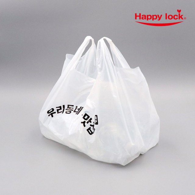 우리동네최고맛집 배달 비닐봉투-소량인쇄(HD유백:소)_100매