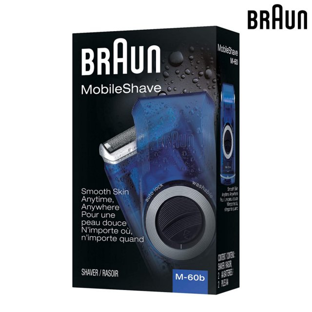 [해외직구] 미국 Braun 워셔블 남성 휴대용 무선 전기 면도기 M60b