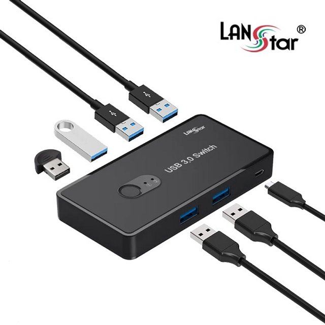 랜스타 LS-U30HS USB허브 선택기 (USB3.0/4포트)