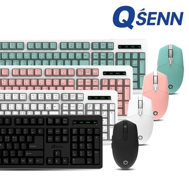 QSENN MK450 무선 키보드 마우스 세트 (블랙)