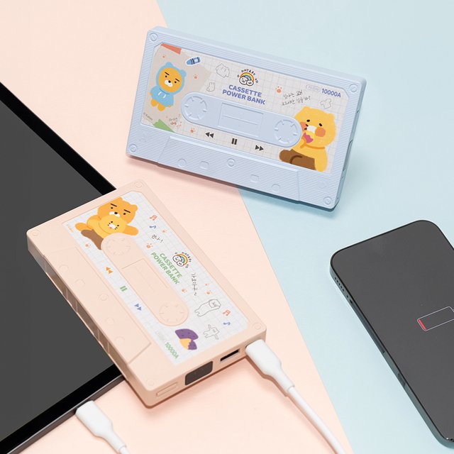 카카오프렌즈 카세트형 고속 충전 보조배터리 10000mAh