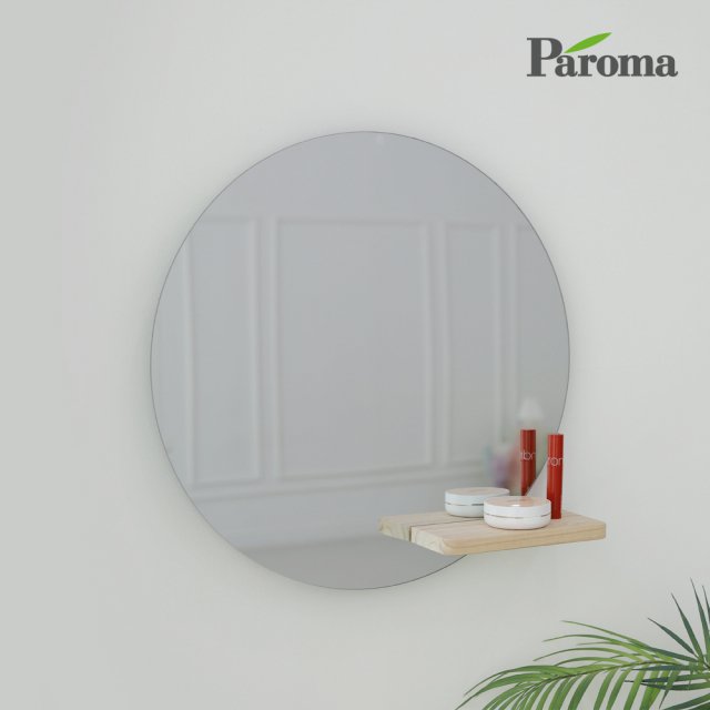 [ 파로마 본사 ] 블링크 하프 선반 원형 인테리어 거울 500