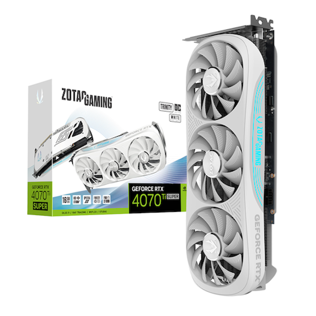 ZOTAC GAMING 지포스 RTX 4070 Ti SUPER Trinity OC D6X 16GB White