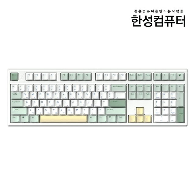 GK787SE OfficeMaster 8K 저소음 윤활 기계식 키보드 토독 말차 크림 (호크 35g_저소음)