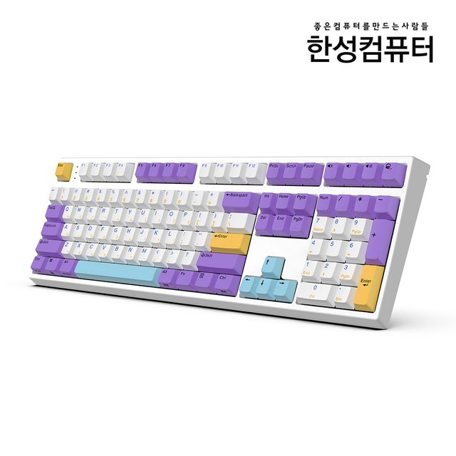 한성컴퓨터 GK787SE OfficeMaster 기계식 뽀송 [블루베리 스무디 38g] 풀배열 저소음 윤활 사무용 키보드