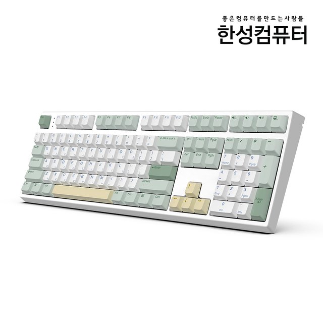 한성컴퓨터 GK787SE OfficeMaster 기계식 토독 [말차 크림 35g] 풀배열 저소음 윤활 사무용 키보드