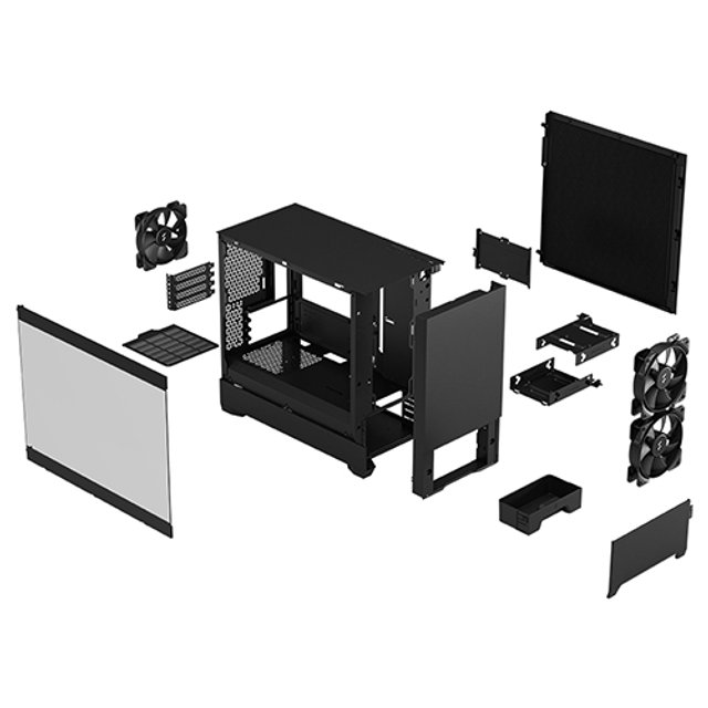 [서린공식] Fractal Design Pop Mini Silent Clear 강화유리 블랙