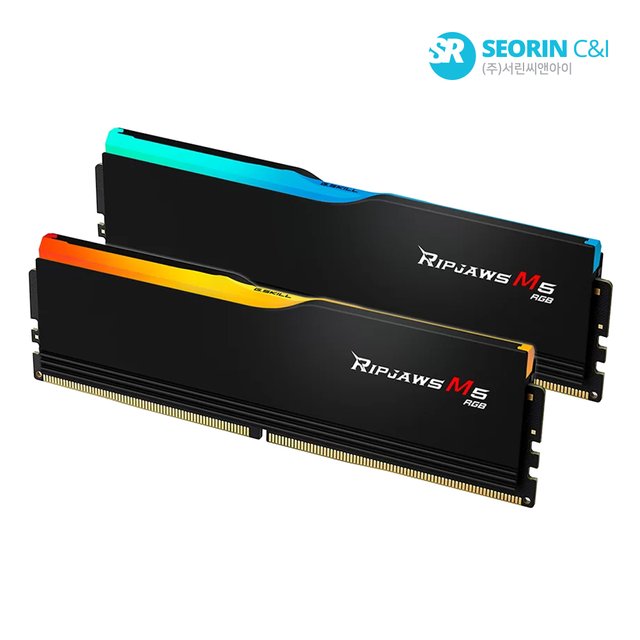 [서린공식] G.SKILL DDR5-5600 CL40 RIPJAWS M5 RGB 블랙 패키지 (96GB(48Gx2))