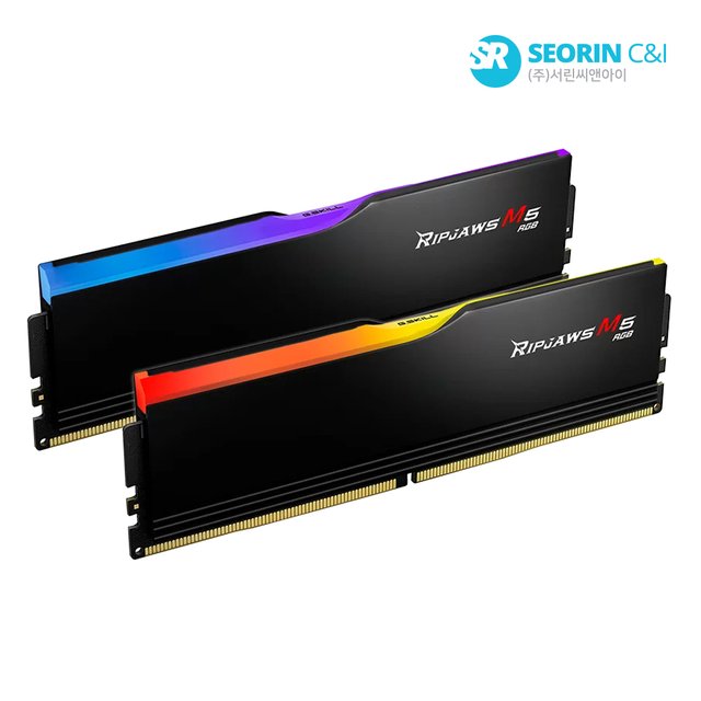 [서린공식] G.SKILL DDR5-6000 CL30 RIPJAWS M5 RGB 블랙 패키지 (64GB(32Gx2))