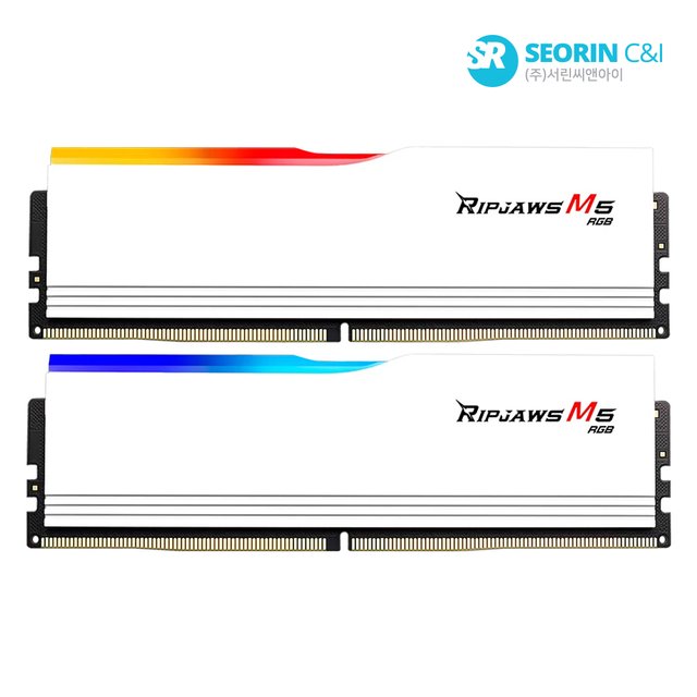 [서린공식] G.SKILL DDR5-5600 CL40 RIPJAWS M5 RGB 화이트 패키지 (96GB(48Gx2))