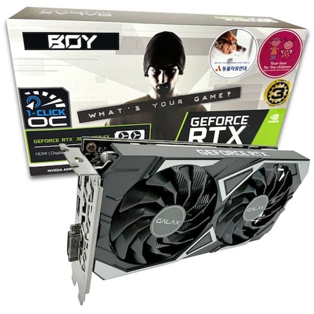 갤럭시 BOY 지포스 RTX 3050 EX BLACK D6 6GB DVI