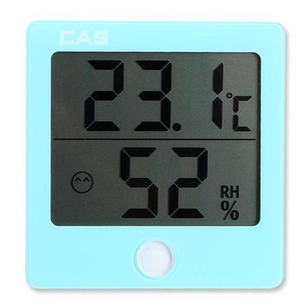 CAS온습도계 TE-301 블루 [디지털 온습도계(블루)/ 습도범위에 따라 3단계 아이콘 표시/ 탁상용/벽걸이 겸용/ 보기 편한 대형 LCD 표시부]