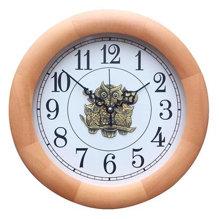 로얄타임 400 원형 벽시계 원목색