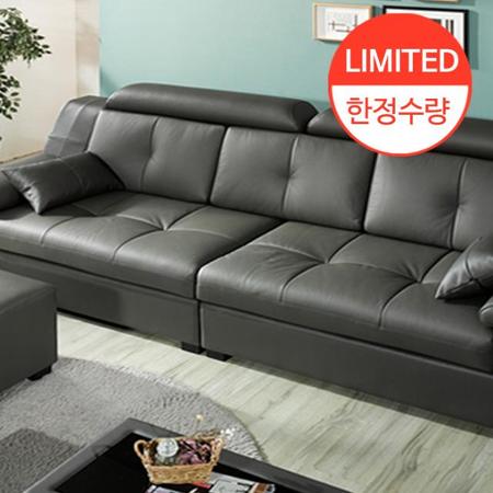 XXXXXX판매종료XXXXXX<한정> 컴포트 4인용 라텍스 천연가죽소파_카키그레이DF635478