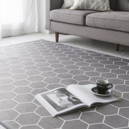 모노 헥사곤 극세사 DTP 러그 170x230cm 블랙