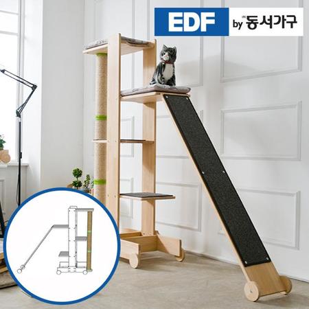 XXXXXX판매종료XXXXXX EDFby동서가구 펫츠펀 원목 캣타워 기본형+스크래쳐+슬로프 H형 DF636830 _내추럴