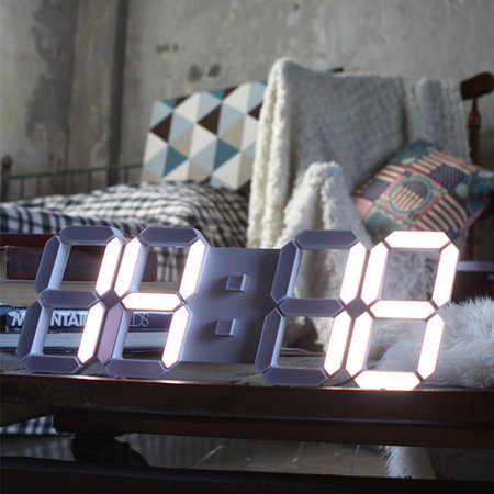 국산 3D LED 벽걸이시계 웜화이트