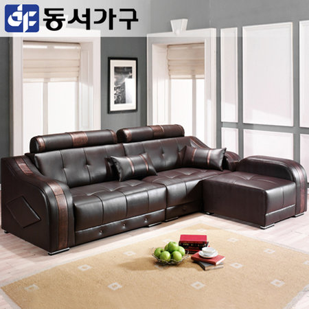  모던J1 PRIN 4인용 가죽소파＋오토만 세트 DF901084 _다크브라운