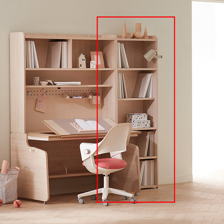 링키 600폭책장 밝은무늬결+아이보리