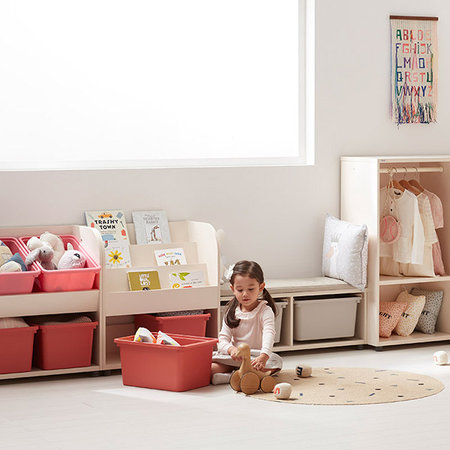 에디키즈 전면멀티책장 IV몸통+그레이PL박스