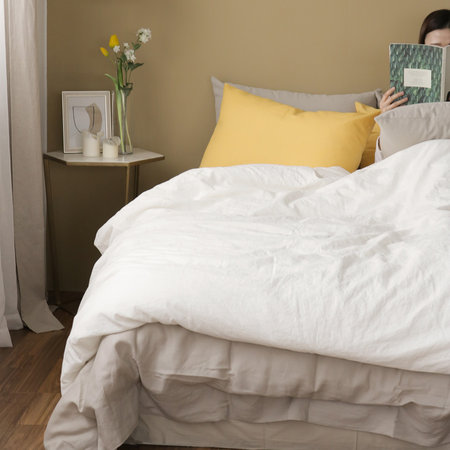 [주문제작] 린넨무지 아이보리 이불.베개커버 SET (SS) 아이보리