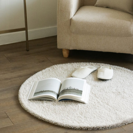 바론샤기 원형러그 (100R) 아이보리