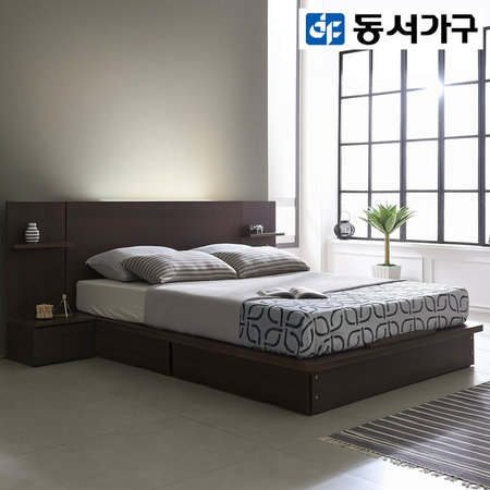  엘든 LED 평상형SS 수납침대프레임 DF910212 _그레이
