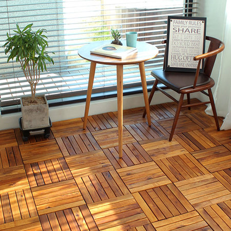 [오홈] 끼움 원목 조립식발판 10P세트 격자형