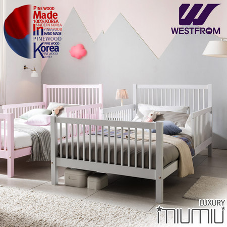 럭셔리뮤뮤G) PINEWOOD 100% 원목침대(SS) / 프레임만 라이트그레이