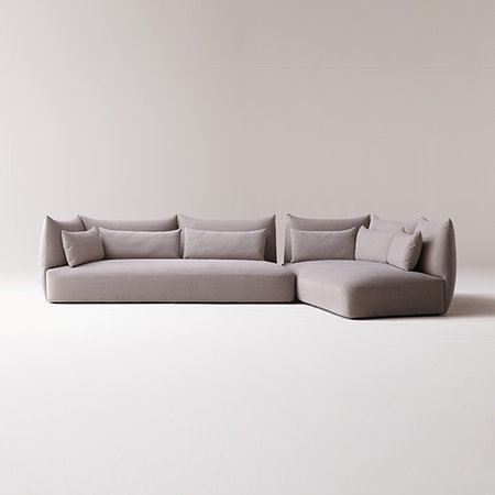 케렌시아 아쿠아클린 패브릭 코너라운지 4인소파 좌형:멜란지그레이(라이트그레이)