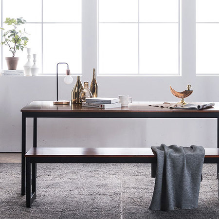  루킹 멀바우원목 6인식탁+벤치1 