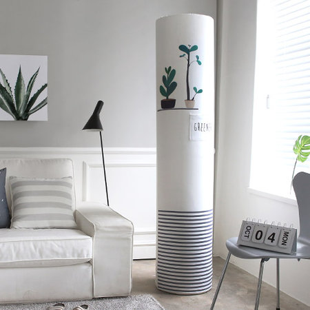 3중직 에어컨커버 스탠드형 스판 가든데코 일반 원형 일반