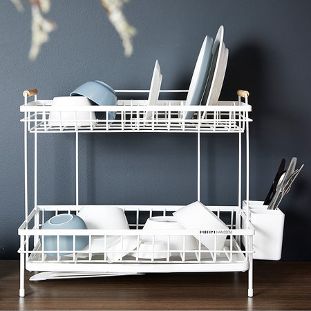 스칸디 화이트 식기건조대 2단