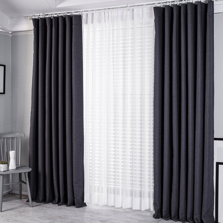 라이크린넨 암막커튼 거실커튼세트(280x230) 그레이