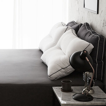 NORVIK 매트리스커버 퀸150x200 먼지없는 호텔식침구 차콜그레이