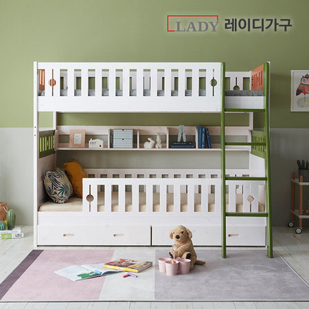   드림 분리형 이층침대,가드,서랍,책장 _내츄럴