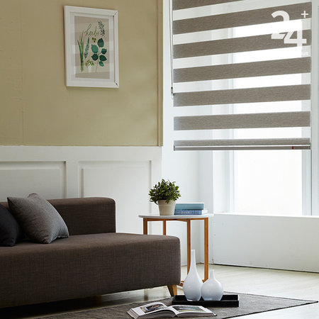 린넨텍스쳐 콤비블라인드 2세트 대형 그레이