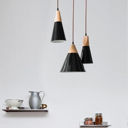 우드 트라피지움 펜던트 SP-1020L 블랙