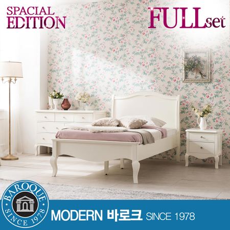W 메종) 로맨틱 침실 풀 패키지 SS (5종구성 / R13매트리스) 크림화이트
