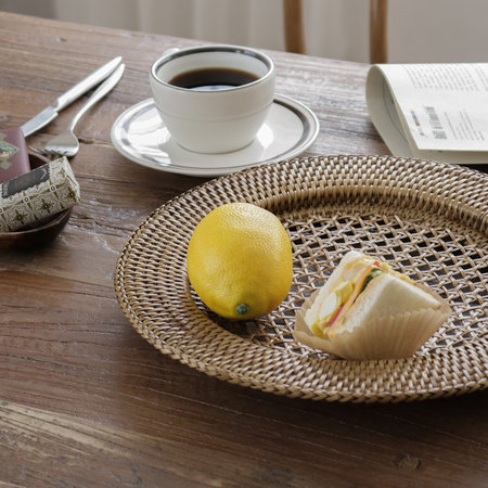 라탄 오브제 플레이트 (대)_(친환경/수공예) 내추럴