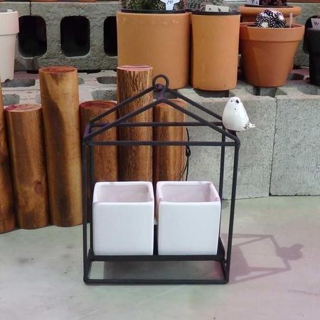 철제 새장 2구 미니 다육이 화분 10x20cm K W221C7A