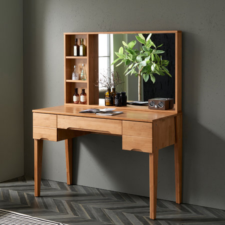 로지 고무나무원목 화장대세트 내추럴