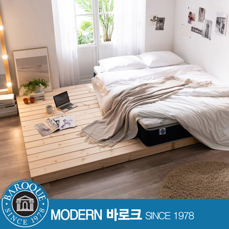 W 밀튼) 원목 평상형 저상형 퀸침대 바닥판 / 프레임 내추럴