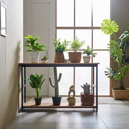 슬림 1200 화분정리대 다용도선반 철제 3단선반 진열 01.1200블랙_아카시아