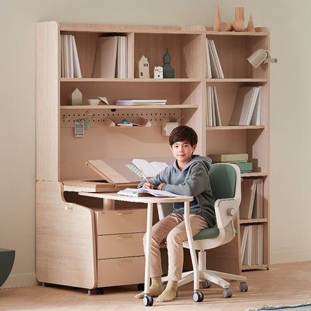 [SET] 링키 스마트책상 퍼펙트세트+시디즈 링고의자 아이보리:그린티 그린