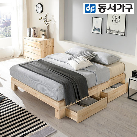 XXXXXX판매종료XXXXXX알로 편백 서랍형 슈퍼싱글 원목침대 프레임 _내츄럴