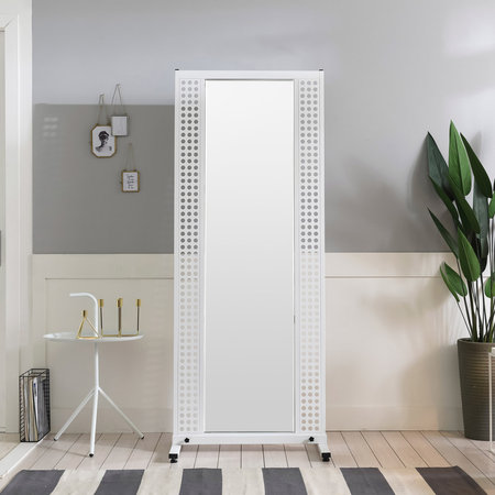 밀라노 스탠드형 타공 전신거울 블랙