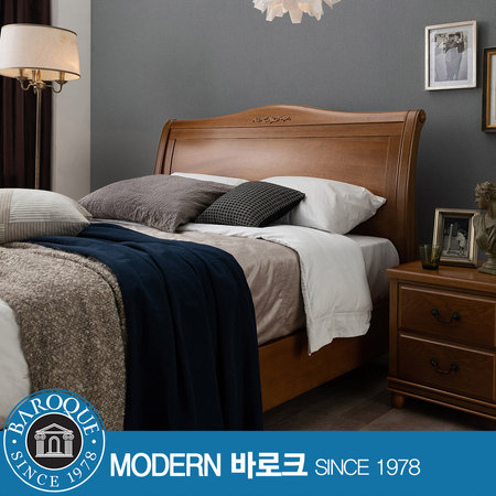 W 마테라N) 천연무늬목 평상형 퀸 침대 / R11 매트리스(필로우탑) 내추럴앤틱